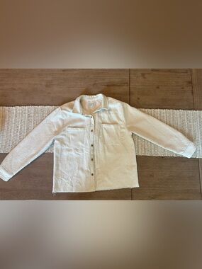 PacSun Cream Bouclé Button-Up Jacket